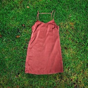 hm satin pink slip dress